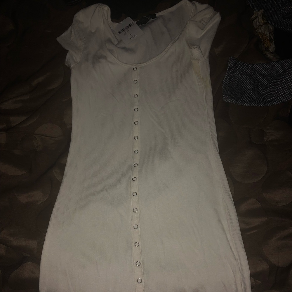 Forever 21 button up white maxi dress